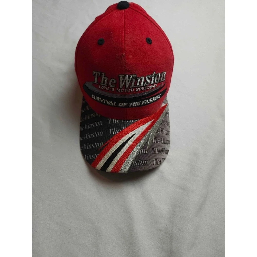 Vtg 2003 Winston Lowes Motor Speedway Baseball Cap OS Red Bulldawg NASCAR Racing